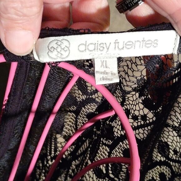 Daisy Fuentes Black Laced Back Blouse - Picture 2 of 8
